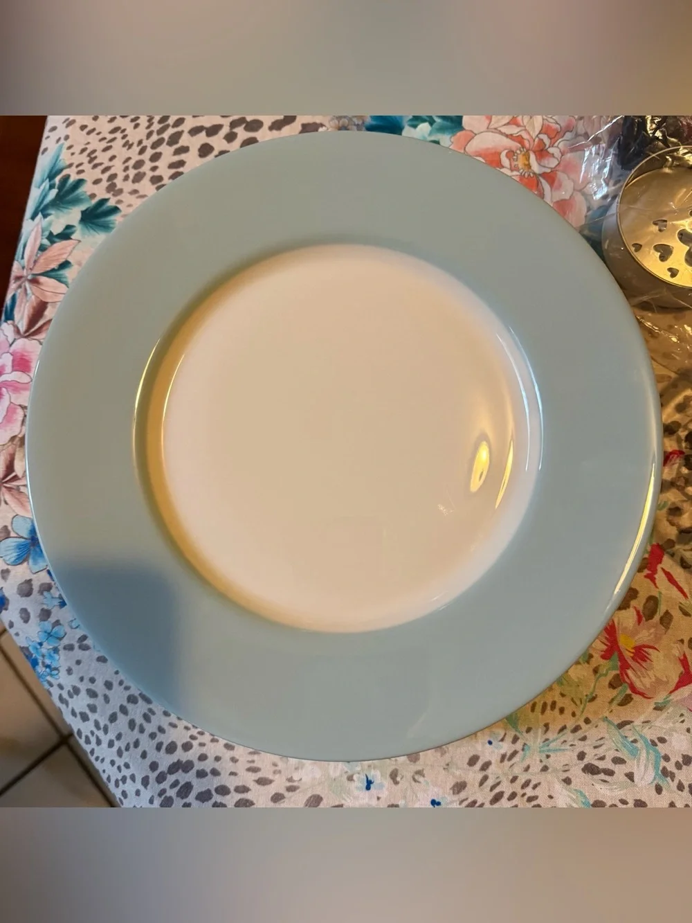 Vintage IKEA 365+ Susan Pryke Turquoise / Light Blue Plates - Set of 8